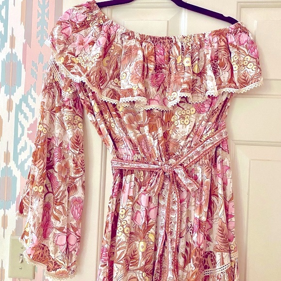 🌺🎉HP🎉🌺 NWT Spell & The Gypsy Jungle One Shoulder Dress - Picture 8 of 16